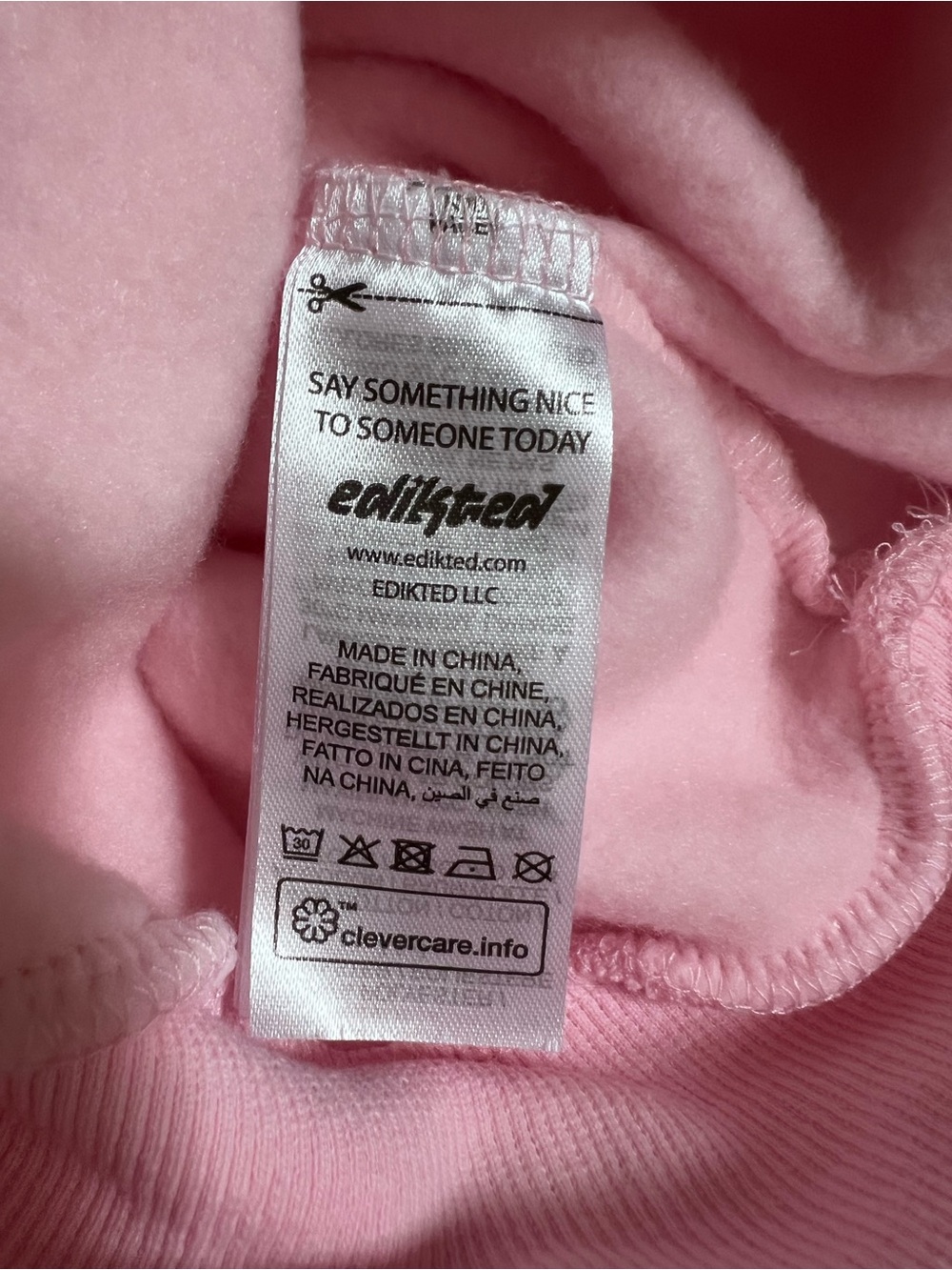 EDIKTED “MAJOR LOVE” Pink Hoodie — Size Small - Picture 13 of 14
